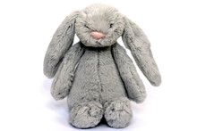 A Grey Fluffy Soft Toy Rabbit For Baby / Toddler / Child