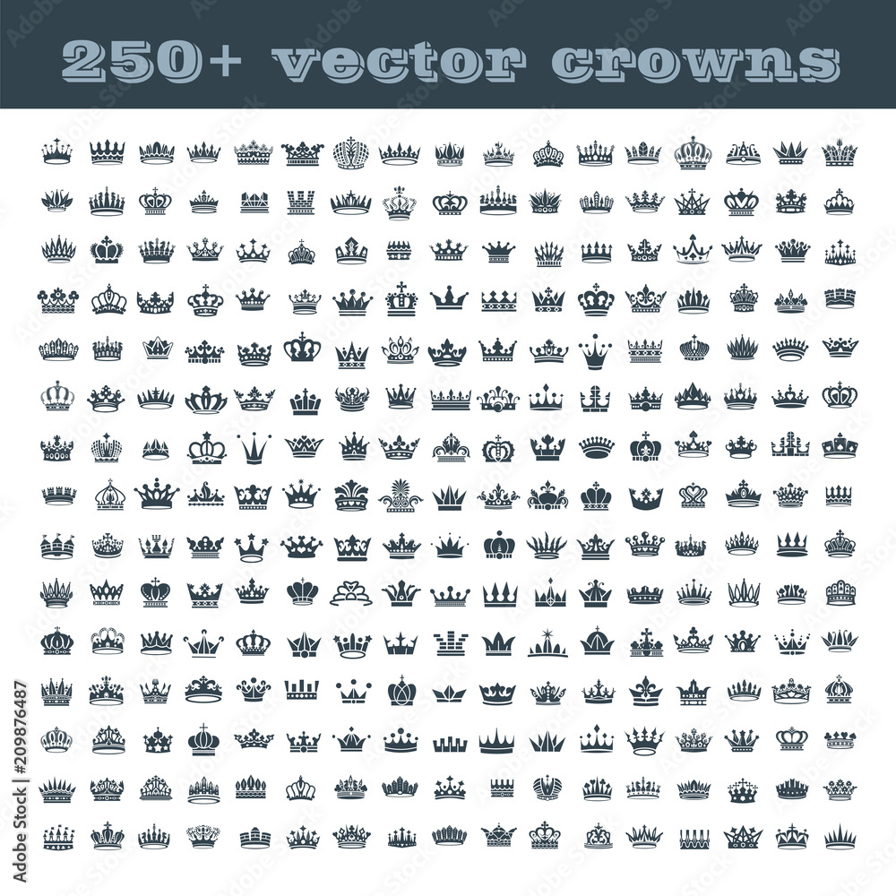 King and queen crowns symbols Stock Vector | Adobe Stock