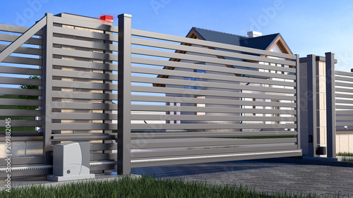 Fotografía Automatic Sliding Gate and house