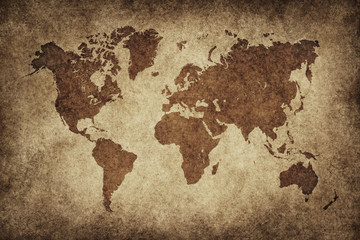  World Map Paper Vintage