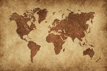 World Map Paper Vintage