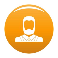 Sticker - Man avatar icon. Simple illustration of man avatar vector icon for any any design orange