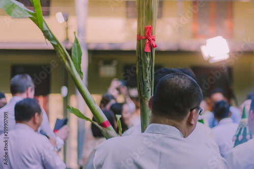 Fotografie, Obraz Thai wedding tradition, Procession of the groom's parents.