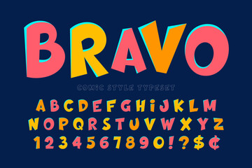 Wall Mural - Trendy comical font design, colorful alphabet