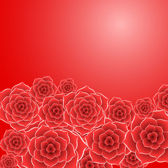 Poster - Beautiful red rose flower background. EPS10 vector.