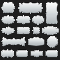 Creative vector illustration set of decorative vintage frames isolated on transparent background. Art design border labels. Blank frames template. Abstract concept graphic retro element