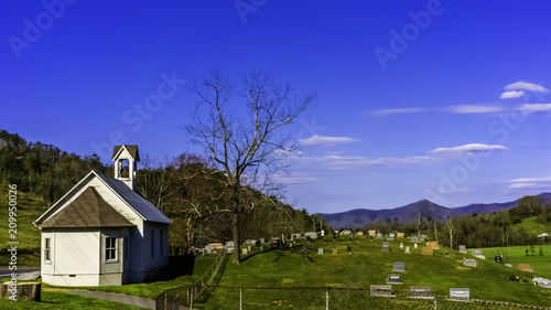 A Country Church And Cemetary In The Hills Of Eastern Tennessee