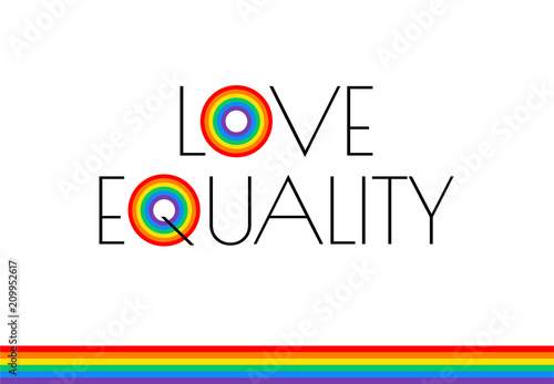 Cuadros en Lienzo Pride month love and equality rainbow flag illustration - vector graphic for pri