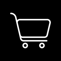Wall Mural - Shopping cart icon. Simple linear icon with thin outline. White