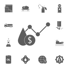 Poster - oil price chart icon. Detailed set of Oil icons. Premium quality graphic design sign. One of the collection icons for websites, web design, mobile app