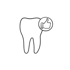 Sticker - Tooth health and stomatology hand drawn outline doodle icon. Dentist, hygiene and treatment medical concept. Vector sketch illustration for print, web, mobile and infographics on white background.