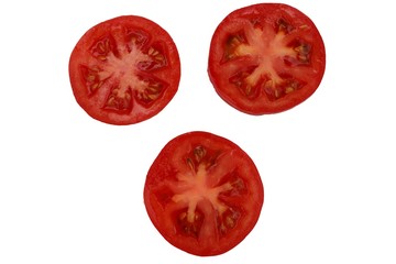 Wall Mural - fresh tomato on white background