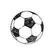 Football icon sketch or soccer drawing in doodles style. Hand-drawn in minimalism. Sport vector moments for tournament.
