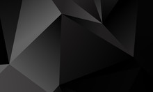 Black, Gray Polygon Background. Vector Imitation Of The 3D Illustration. Pattern With Triangles Of Different Scale. 