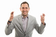 © Catalin Pop - Portrait of business man showing double cross finger gesture