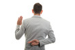 © Catalin Pop - Back view of business man showing fake oath gesture