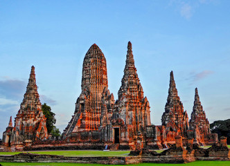 Background of Wat Chaiwatthanaram Thai Temple at Ayutaha province, Thailand  Thai temple