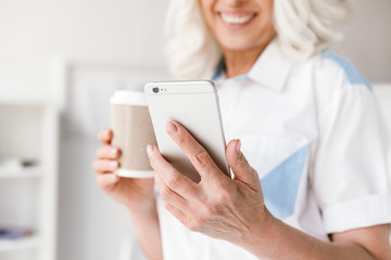 Poster - Cropped photo of mature happy woman