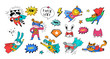 © Marina Zlochin - Superhero cute hand drawn animals, vector characters