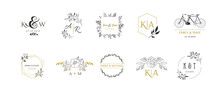 Wedding Logos, Hand Drawn Elegant Monogram Collection