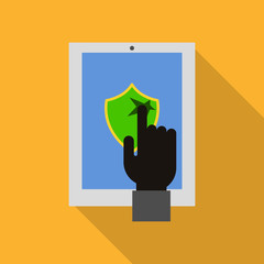 Wall Mural - Hacked device security icon. Flat illustration of hacked device security vector icon for web design