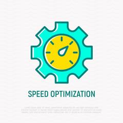 Wall Mural - speed optimization thin line icon. modern vector illustration.