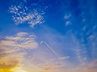 Wall Mural - sky and clouds background, Beautiful sky and beautiful clouds, sunset against the forest, sunset