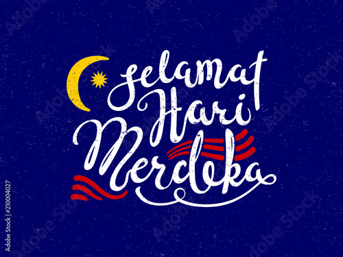 Hand Written Calligraphic Lettering Quote Selamat Hari Merdeka