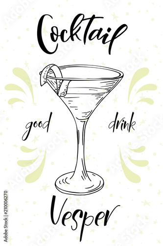 kieliszek-i-drink-vesper-ilustracja-z-jasnozielonymi-akcentami