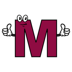 Canvas Print - Cartoon Letter M Character