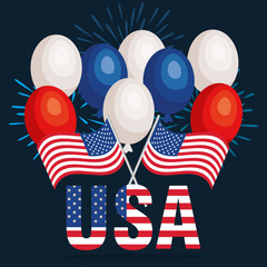 Sticker - USA independence day celebration poster design