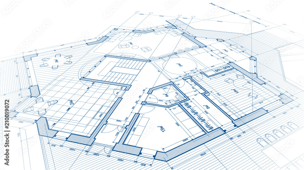 architectural blueprint - the architectural plan of a modern ...