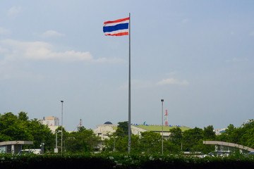 Thailand flag on the sky