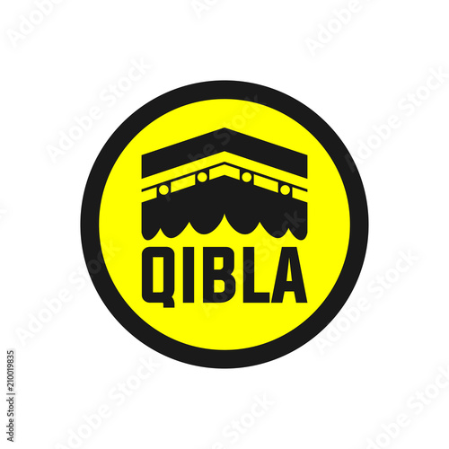 qibla sign, qibla icon, muslim prayer direction, Kaaba direction, mecca