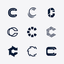 Letter C Alphabet Logo Set