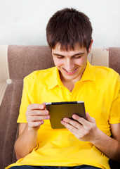 Canvas Print - Young Man with a Tablet