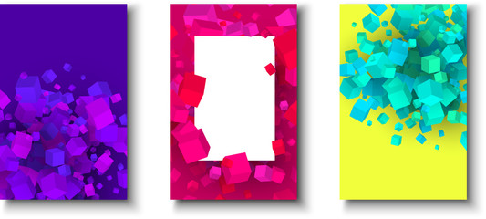 Wall Mural - backgrounds with color geometric 3d cubes pattern.