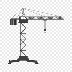 Wall Mural - Icon of the tower crane. Vector illustration on transparent background