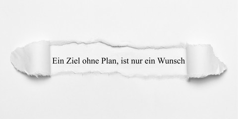 Wall Mural - Ein Ziel ohne Plan, ist nur ein Wunsch