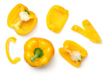 Yellow Peppers Isolated On White Background