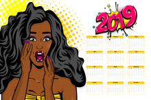 Black African-american Young Pop Art Calendar