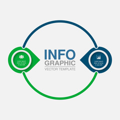 Vector infographic template for diagram, graph, presentation, chart, business concept with 2 options.