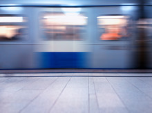 Rusing Moscow Metro Train Blur Background