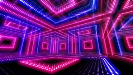 Wall Mural - disco club room space illumination neon light floor wall