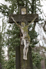 The Tombstone on the old Prague Cemetery Olsany, Czech Republic