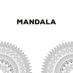 Poster - Mandalas black and white emblem vector illustration graphic design