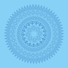 Poster - Blue mandala indian emblem vector illustration graphic design