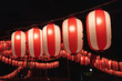 Japanese festival paper lanterns at night　夏祭りの提灯