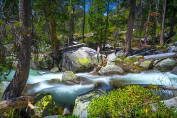 Sierra River Rapids and Boulders - Yosemite National Park