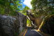 Road Passing Through Granite Arch Rock Entrance in Yosemite National Park